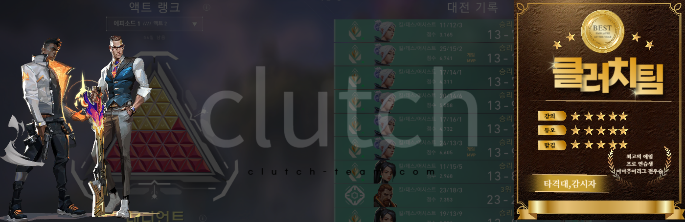 발로란트 대리 클러치팀 감시자,전략가